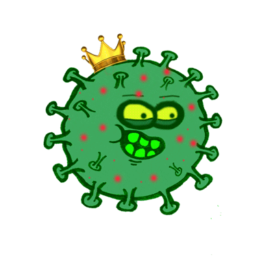 Groen Corona virus met kroon
